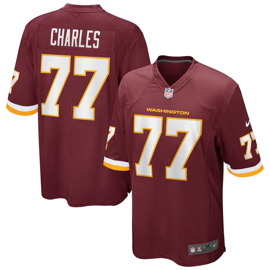 Men Washington Redskins #77 Saahdiq Charles Nike Burgundy Game Player NFL Jersey
